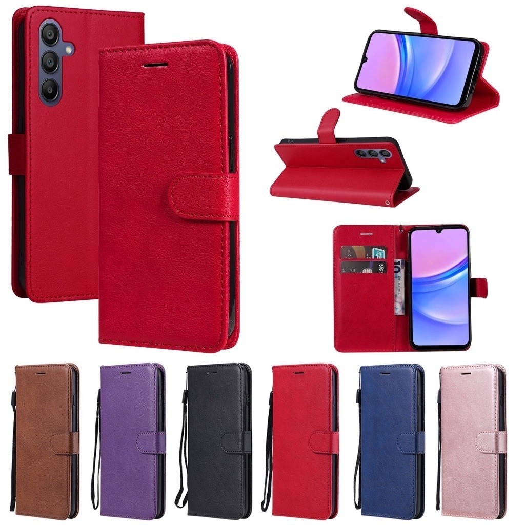 เคสฝาพับ มีล็อก กระดุม สำหรับรุ่น Samsung A18 A17 A16 A15 เคสโทรศัพท์