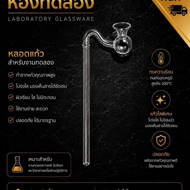 หลอดแก้วรูปทรงสวยงามขนาด6มิลหลอดทรงมงกุฏงานฝีมือ