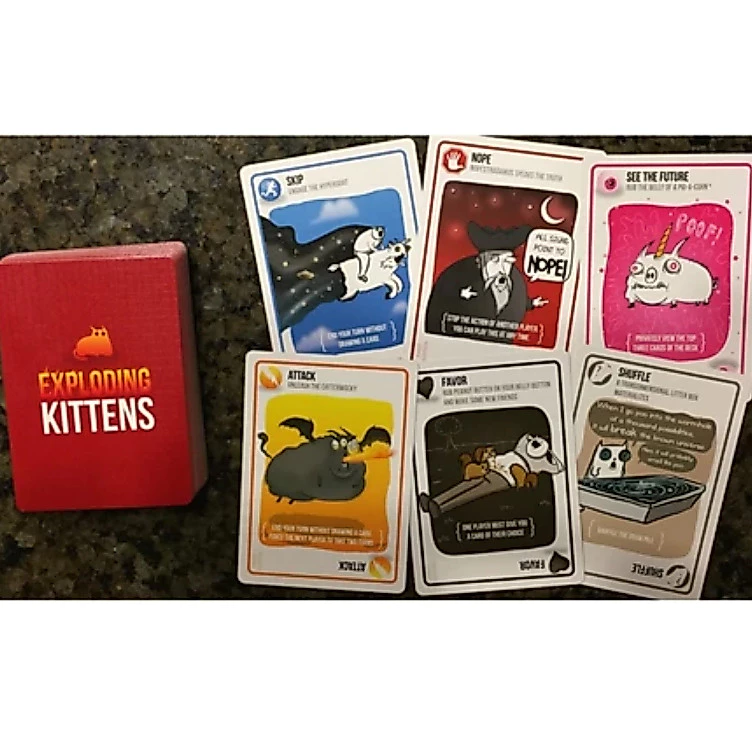 พร้อมส่ง เกมส์แมวระเบิด บอร์ดเกมส์ กล่องดำ แดง เกมการ์ด Exploding Kittens แมวระเบิด thumbnail 7
