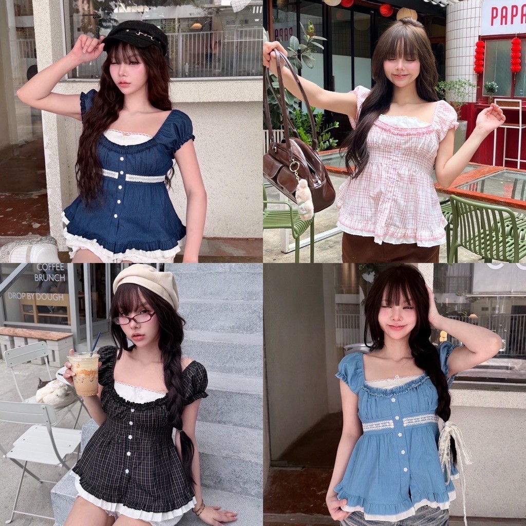 Nusa style เสื้อแขนตุ๊กตา ชายระบาย