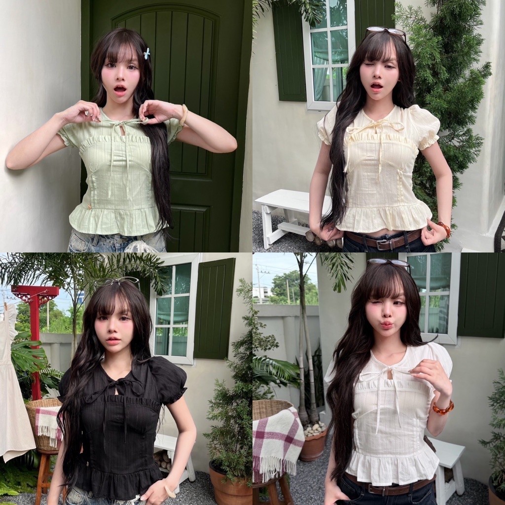 Nusa style เสื้อแขนตุ๊กตา ชายระบาย