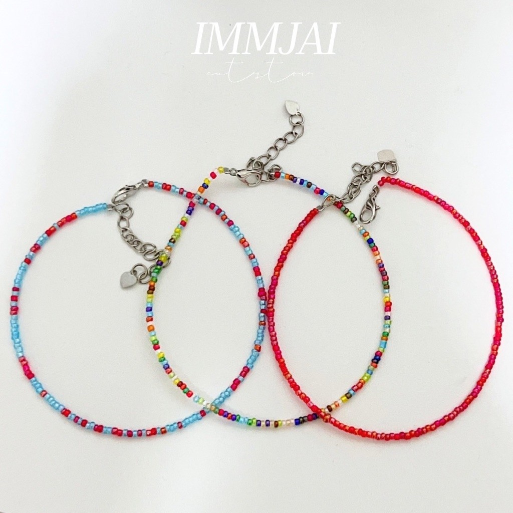 Rainbow Pop | Colorful Beads Ankles & Bracelet & Necklace สร้อยข้อเท้าลูกปัด