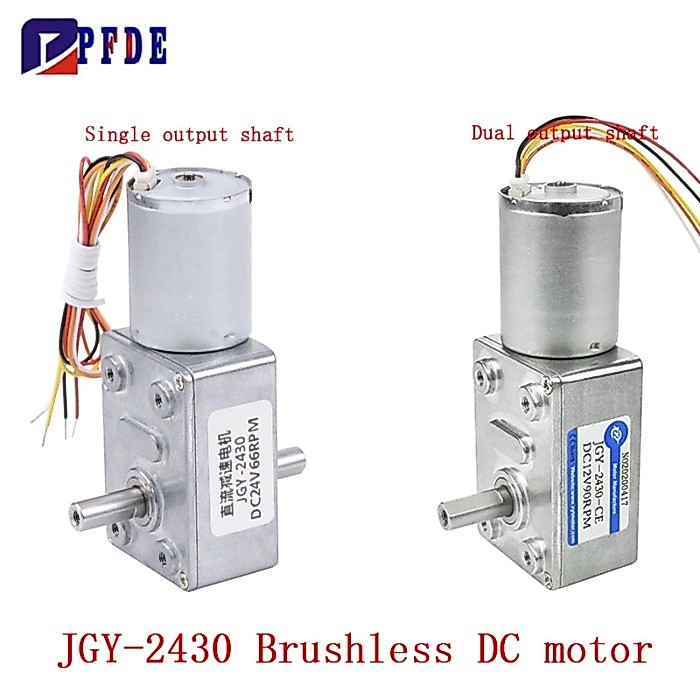 JGY-2430 DC Brushless Turbine Worm Gear Reduction Motor with Low Noise and Self-locking All Metal G