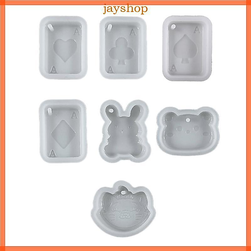Jay ป้ายแม่พิมพ์จี้ Mould รูปร่างที่แตกต่างกันซิลิโคนเรซิ่น Moulds พร้อมรูวัสดุซิลิโคนสําหรับจี้ DIY