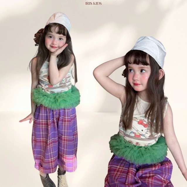 【พร้อมส่ง】「สินค้าลิขสิทธิ์แท้」IRIS KIDS 26ss IKS260323 Fun Mix Kids Set ชุดเด็กผู้หญิง ใส่เที่ยว ใส่