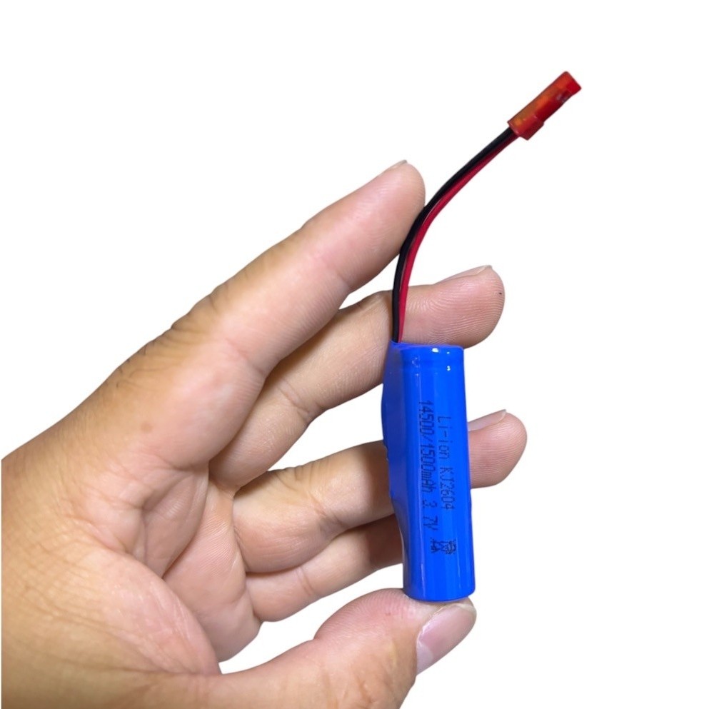 แบตเตอรี่สำรองรถและเรือบังคับวิทยุ RC ความจุ 3.7V 1500mah แจ็คแดงสองสายขนาดเท่ากับถ่านAA สินค้าเป็นของใหม่ตามภาพ100%