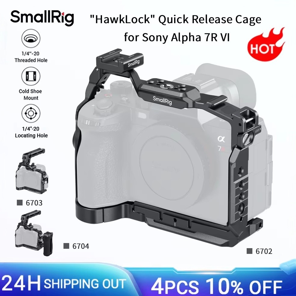SmallRig A7R VI "HawkLock" Quick Release Cage สําหรับ Sony Alpha 7R VI w 1/4 "-20 เกลียวรองเท้าเย็นส