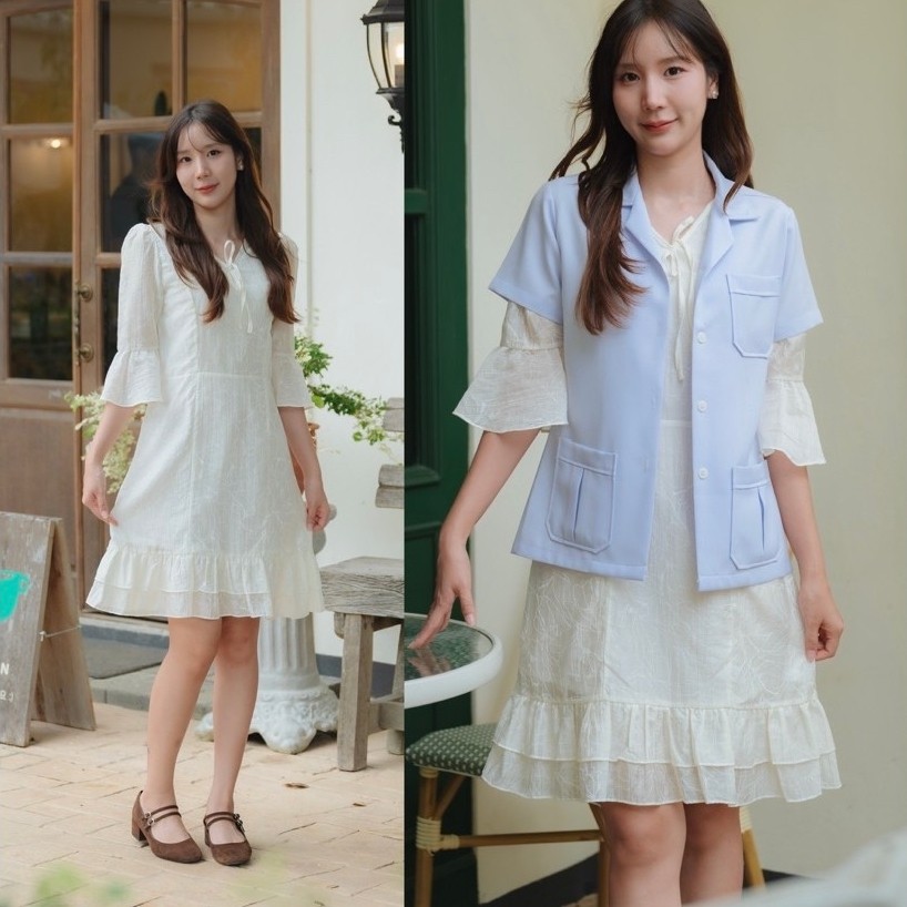 (พร้อมส่ง) Yerin Dress | med.dailydress เดรสทำงาน เดรสคาเฟ่ เดรสเกาหลี เดรสยาว เดรสพ