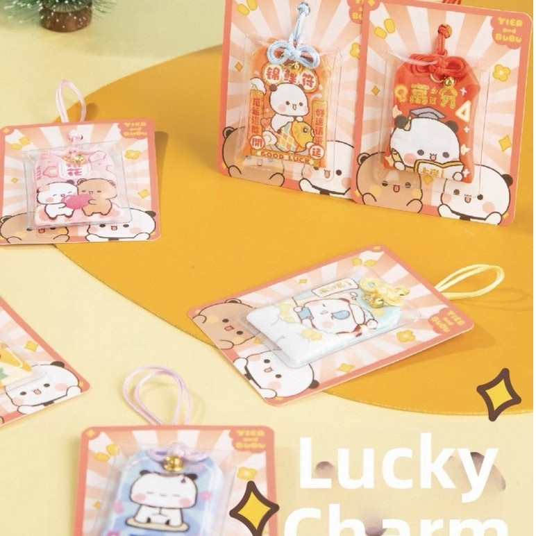 (พร้อมส่งจากไทย 🇹🇭) เครื่องรางนำโชค Bubu & Dudu สุดน่ารัก แบบถุงนำโชคมีเชือกห้อย ขนาด 4x6cm (มี 6 แบบให้สะสม) รุ่นที่ 2