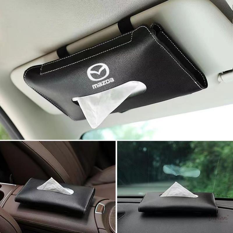 ที่บังแดดรถยนต์ หนัง PU อุปกรณ์เสริม สําหรับ Mazda 2 3 5 6 Cx-4 Cx-3 Cx-5 Cx-9 Cx-7 Cx-8 1 ชุด -1
