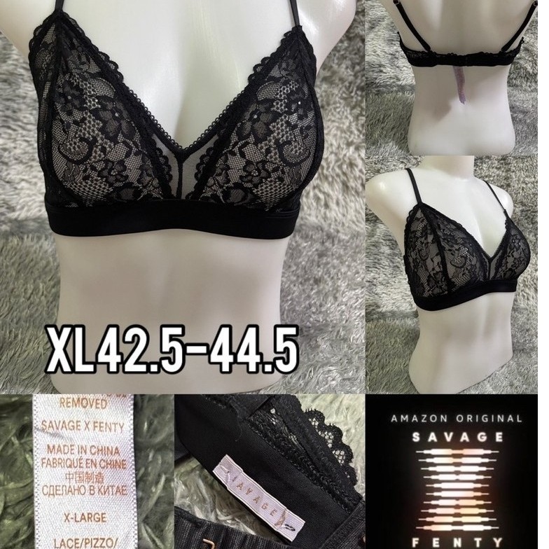 เสื้อชั้นใน Savage X Fenty Lace Bralette Black size XL