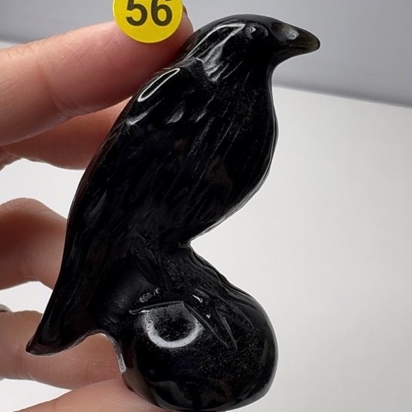 หินออบซิเดียน (Black Obsidian)หินแห่งการปกป้องคุ้มครอง(แกะสลัก)(ได้ชิ้นในรูป)