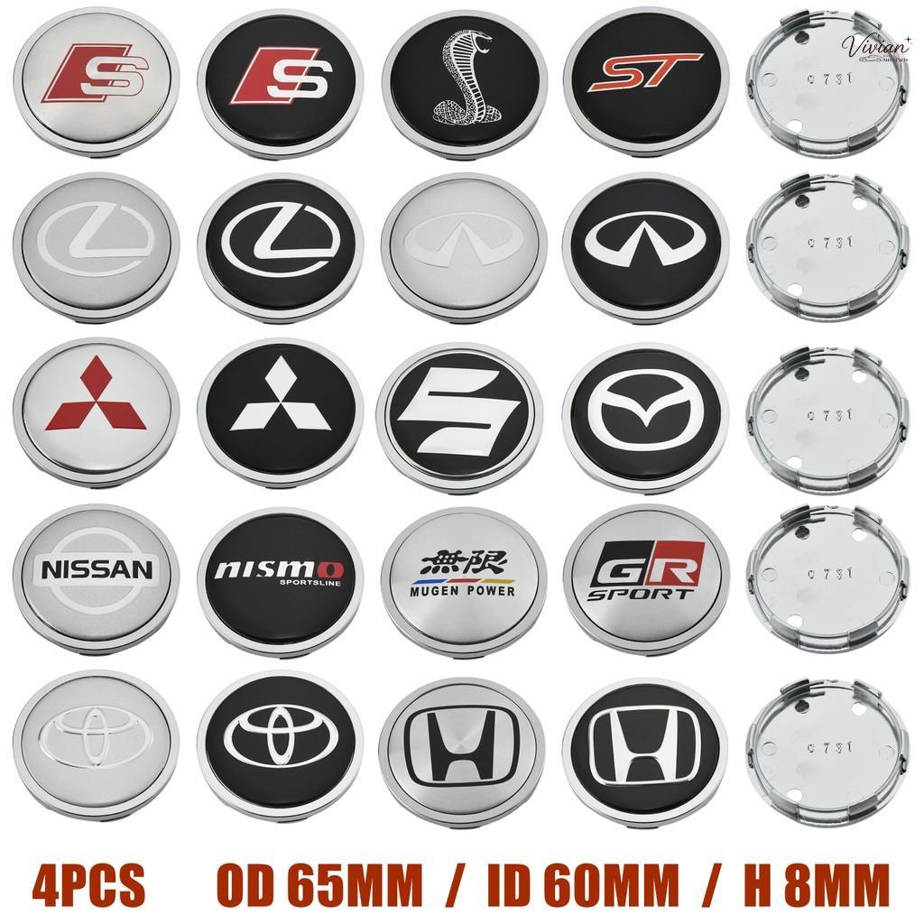 4ตัว ฝาครอบดุมล้อ NISMO 65มม ฝาปิดดุมล้อ GR ขอบ Mugen TRD Typer Ralliart Nismo GTR MS ST RS Mustang 