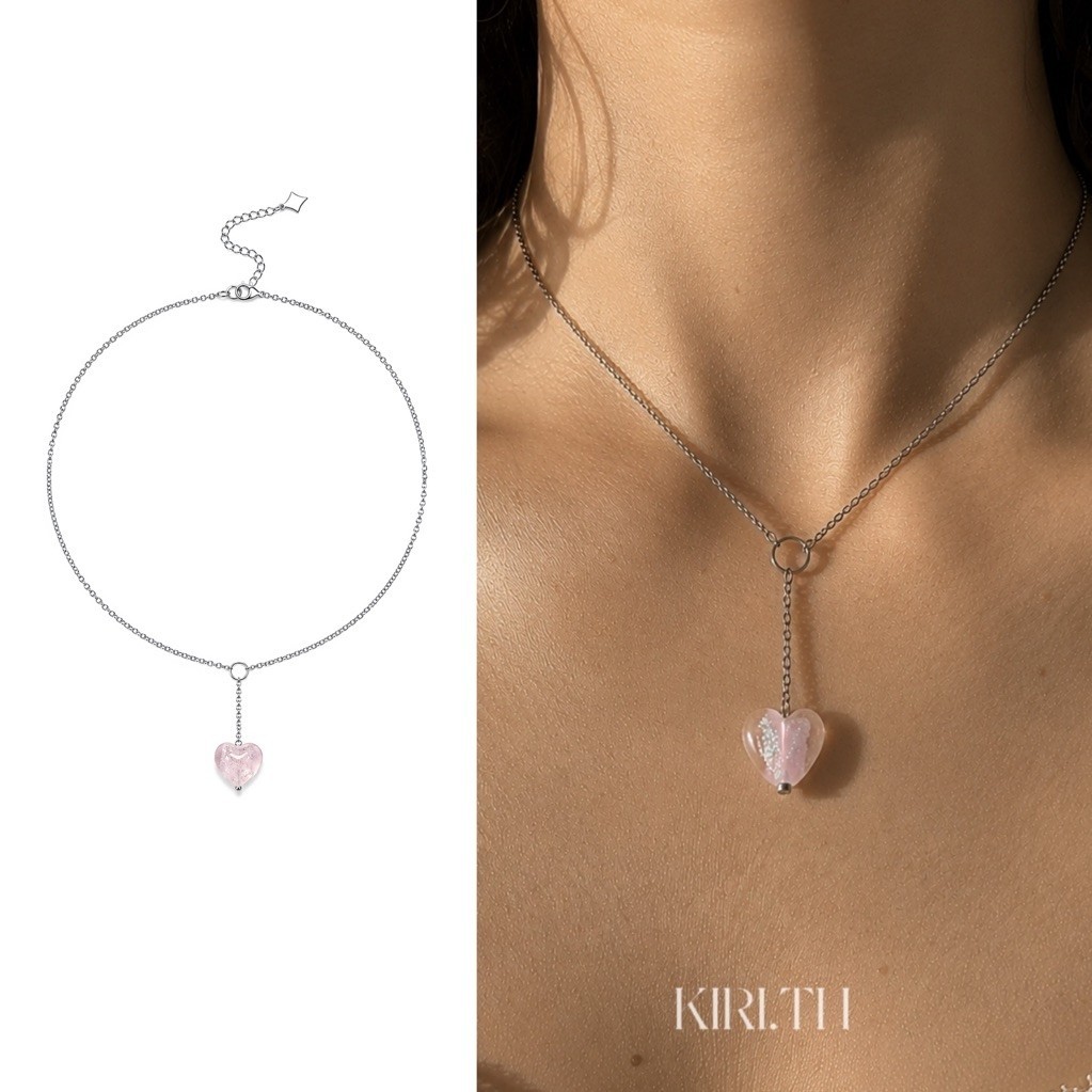 Pinky Heart - สร้อยแฮนด์เมด ไม่ลอกไม่ดำ 100% Kiri.th