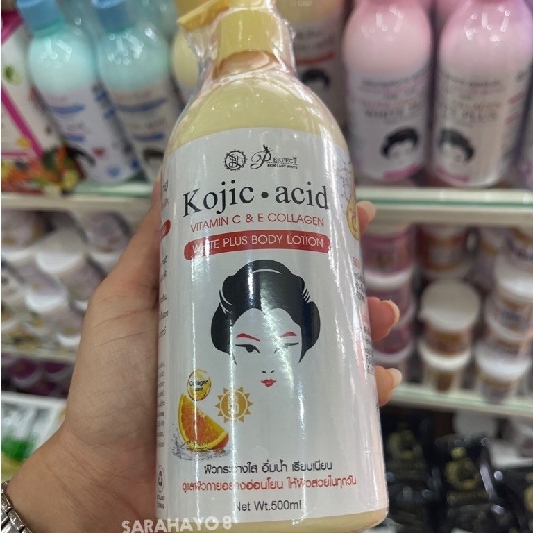 Perfect Skin Lady Kojic Acid Vitamin C & E Collagen White Plus Body Lotion Spf50 500ml. โลชั่น โคจิก