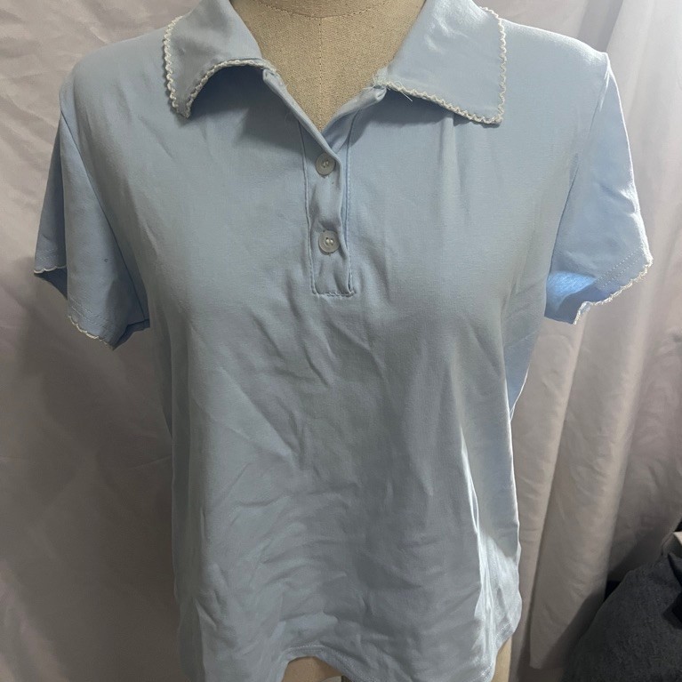 เสื้อคอปกสีฟ้าป้ายGaoGao