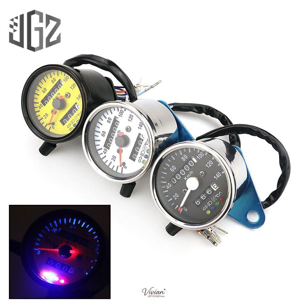 เรือนไมล์แต่ง สำหรับมอเตอร์ไซค์คลาสสิค มอเตอร์ไซค์ วัดระยะทาง สีดำ Motorcycle Dual Odometer Speedome