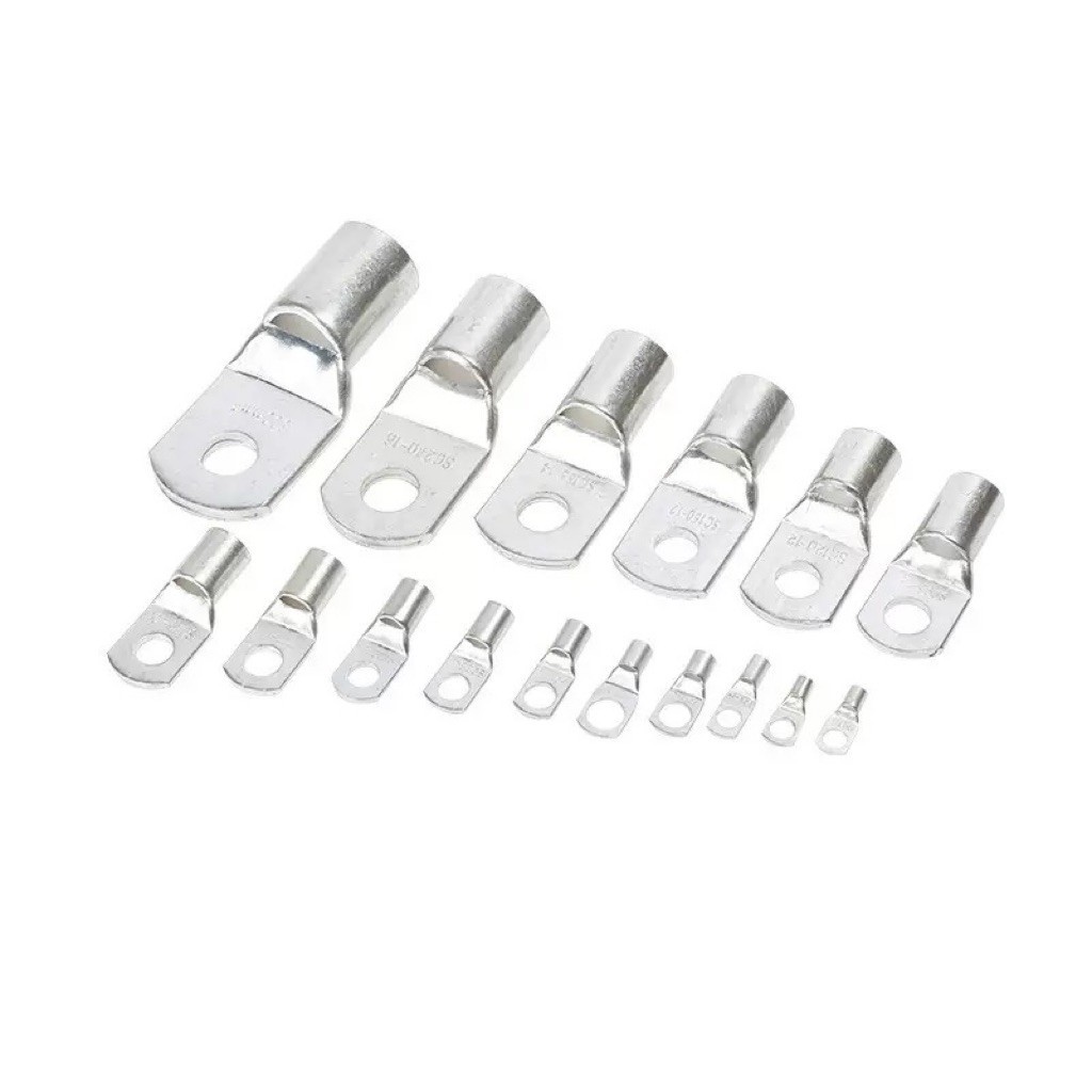 (**สินค้าพร้อมส่ง*)หางปลา SC รุ่นหนา ทองแดงชุบเงิน ทรงยุโรป สำหรับสายขนาด 4,6, 10,16, 25, 35, sq.mm [Sc, 10 ชิ้น ]