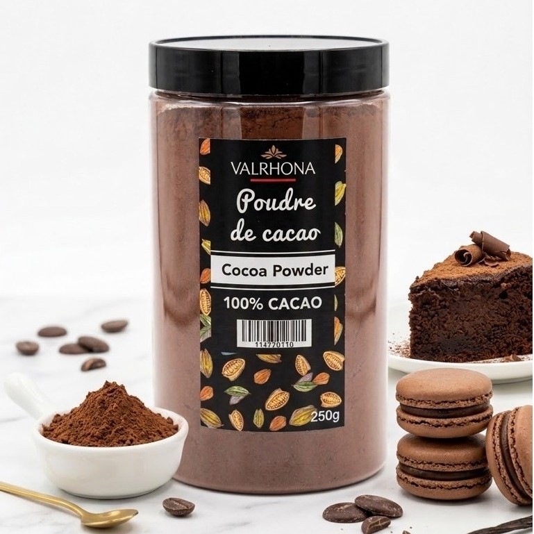 ผงโก้โก้แบ่งขาย 250g,500g. Cacao Barry Noir Intense 10-12% Cocoa Powder Black CoCoa Cacao Barry Deco