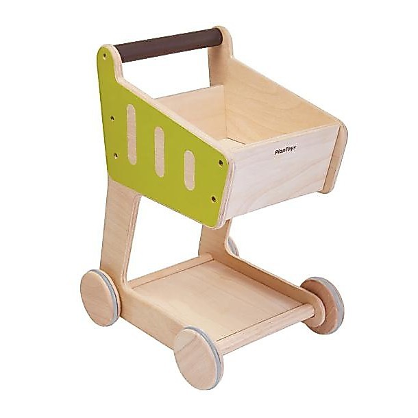 PlanToys ของเล่นไม้ 3481 Shopping Cart รถเข็นช้อปปิง เสริมพัฒนาการ สำหรับเด็กอายุ 2 ปี ขึ้นไป