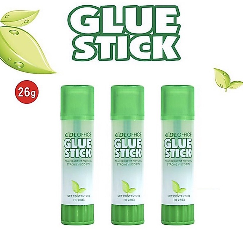 กาว GLUE STICK 26 กรัม  เนื้อกาวสีขาว ใช้งานง่าย ไม่เหม็น ติดเรียบ ไม่เลอะเทอะ พกพาสะดวก พร้อมส่ง