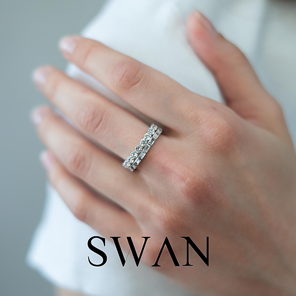 SWAN خاتم فضة Simple Dot بزركون — صورة 2