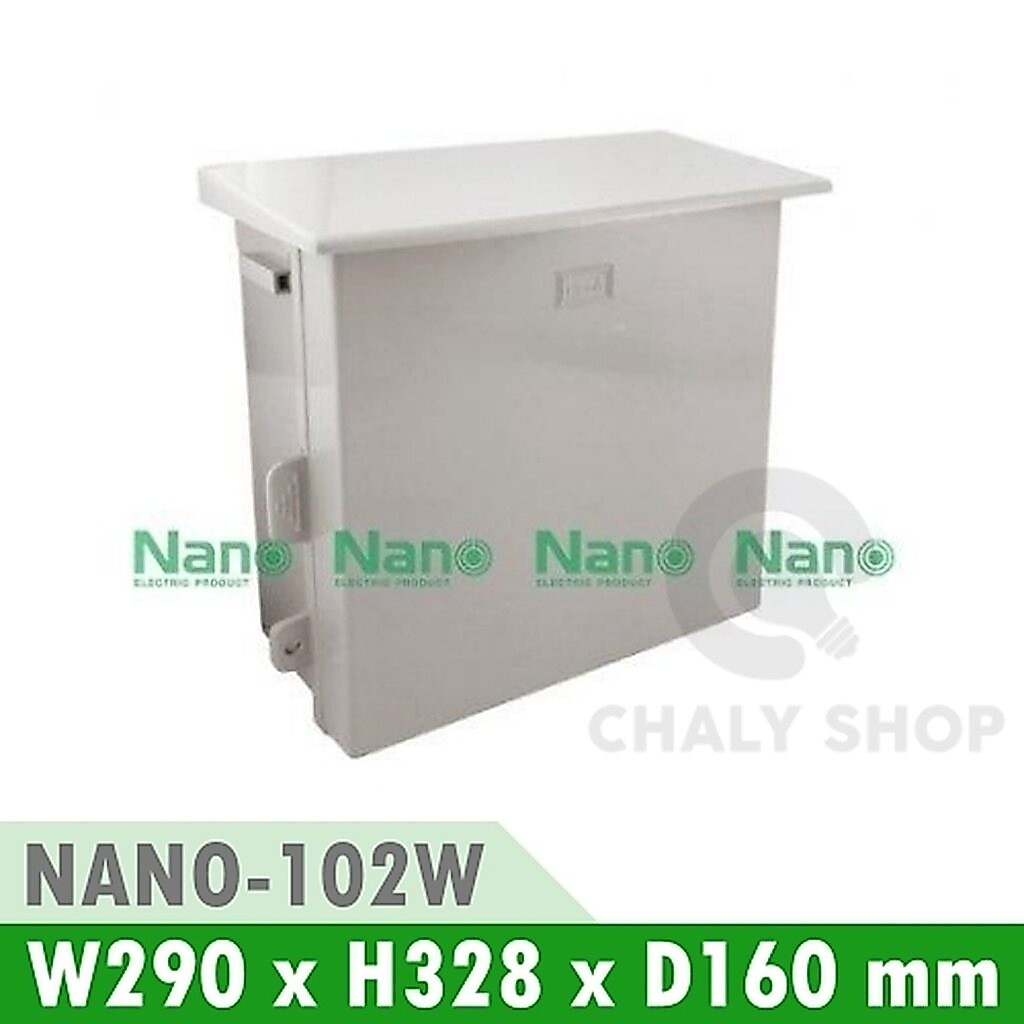 NANO Electric® NANO-102W ตู้กันน้ำพลาสติก มีหลังคา ฝาทึบ ขนาด 11.50x13x6 นิ้ว (290 x 328 x 160 mm) สีขาว