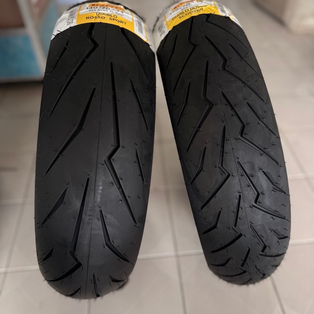 ยาง pirelli diablo rosso sport + diablo rosso scooter 120/70-15 +140/70-14 (ยางปี 26)