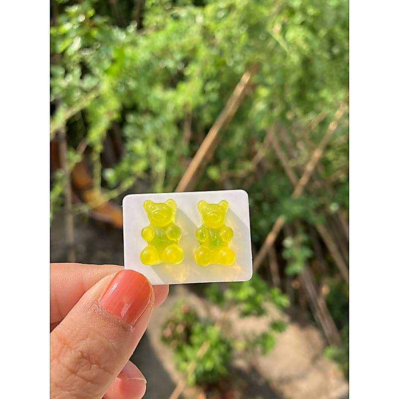 ต่างหูกัมมี่แบร์สีเหลืองสดใส