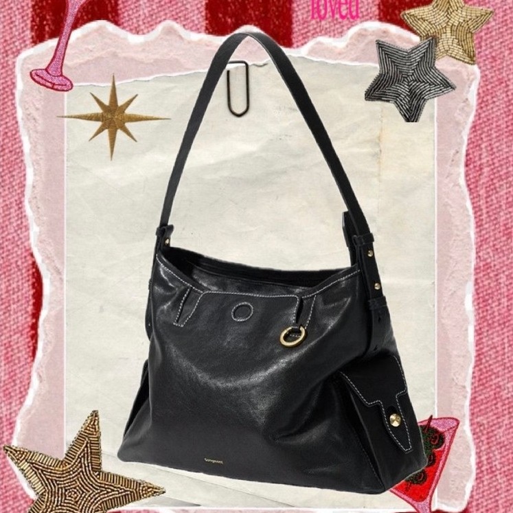 ♻️ กระเป๋า Songmont Small Yore Hobo Bag สี Onyx (สีดำ)