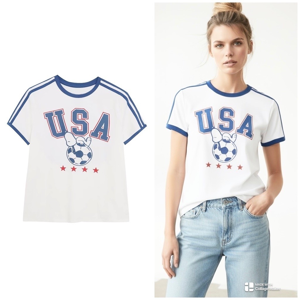 Snoopy เสื้อยืด เสื้อบอล  เสื้อฟุตบอล Soccer สนูปปี้ ⚽️ SNOOPY (TS851)