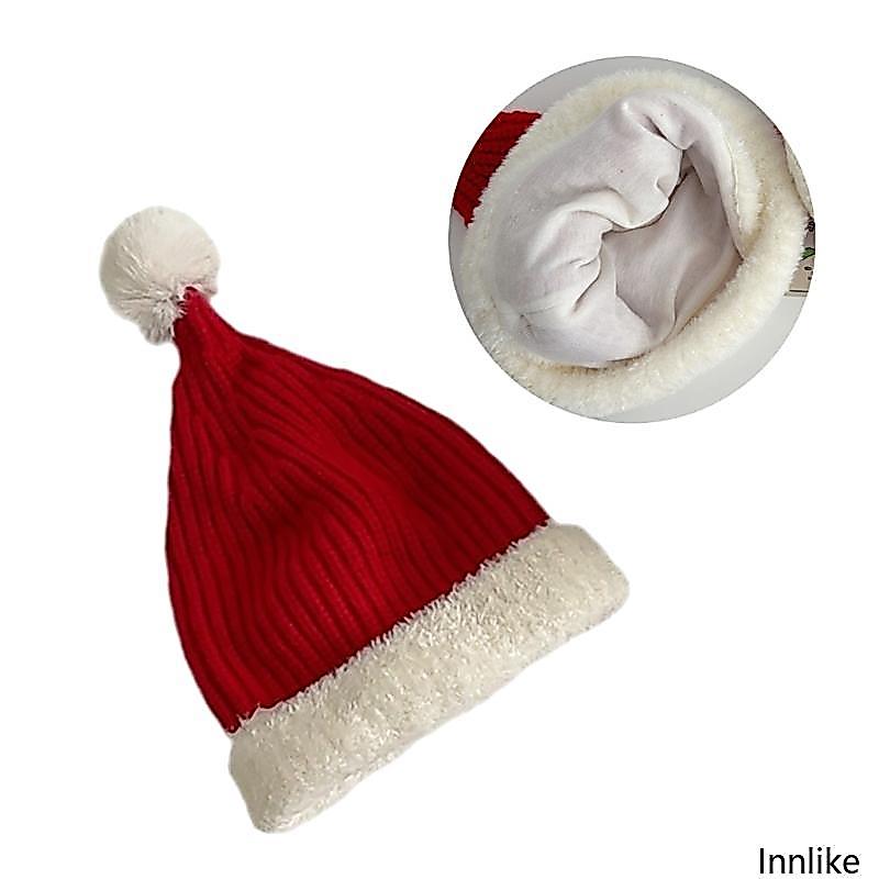 INN Festive ถักหมวกคริสต์มาสสําหรับเด็กหมวกอบอุ่นนุ่มขนสัตว์หมวกน่ารักแฟชั่น Headwear Perfect Holida