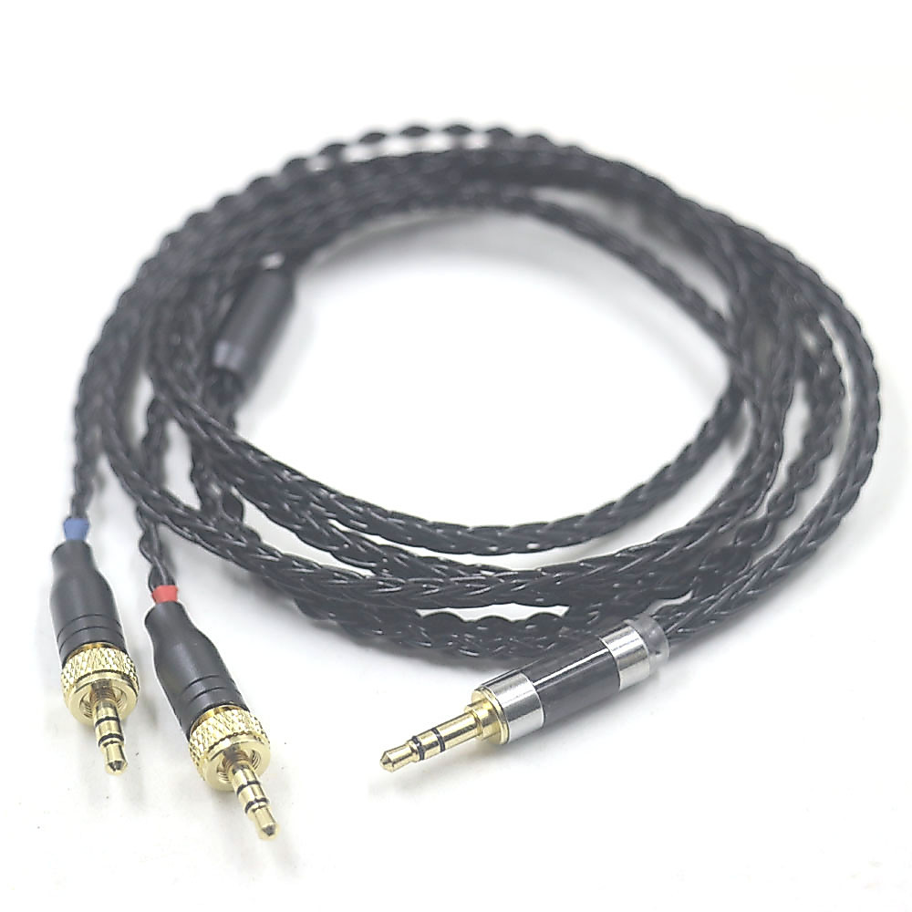 8 แกนเงิน 4.4 มม. XLR 2.5 มม. 3.5 มม.หูฟังอัพเกรดแทนที่สําหรับ SONY MDR-Z1R MDR-Z7 MDR-Z7M2 พร้อมล็อ