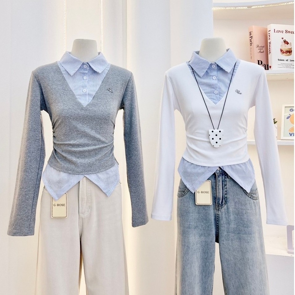 G-rose เสื้อแขนยาวแต่งเลเยอร์ (มีสีแค่ในสต็อก)