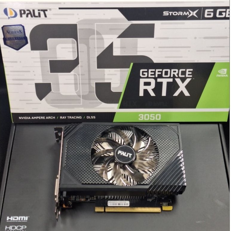 การ์ดจอมือ✌️PALIT RTX3050 6GB 1F STORM X ประกันเหลือ