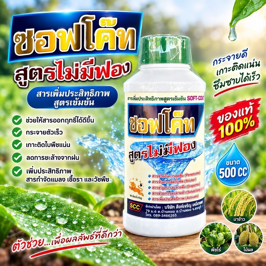 ยาจับใบ ซอฟโค้ท สูตรไม่มีฟอง