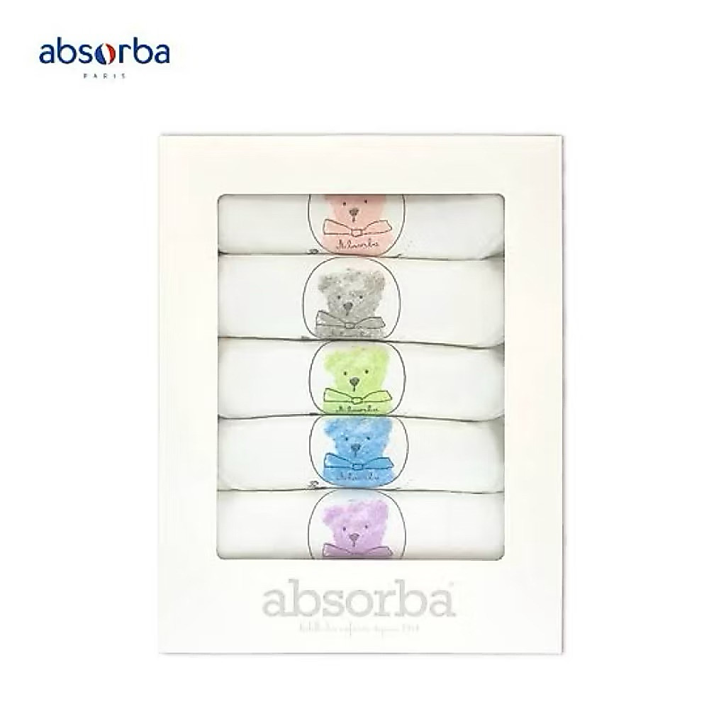 ผ้าอ้อม Absorba ลายใหม่ New Collection ขนาด 27*27นิ้ว 1แพ็ค บรรจุ 6ผืน