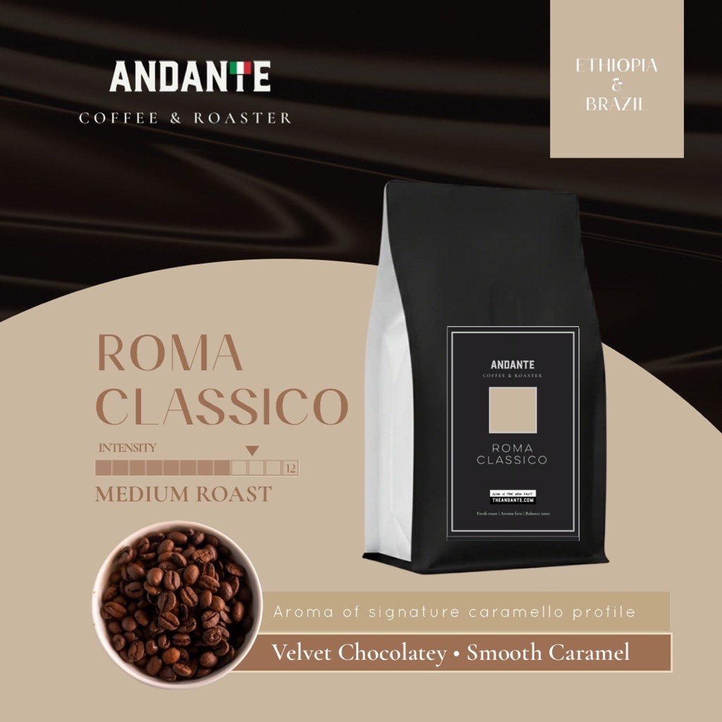 The Andante เมล็ดกาแฟคั่วกลาง Roma Classico - Legacy Blend no.01