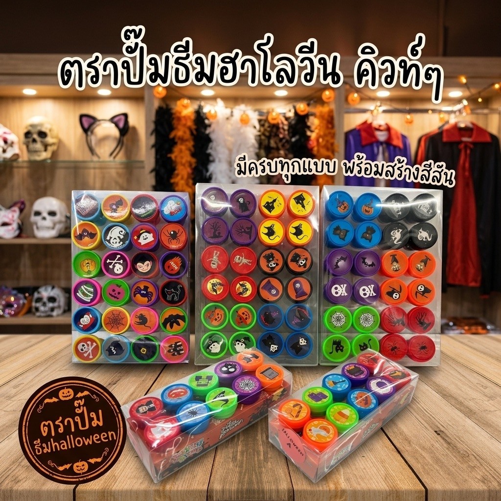 ตราปั๊มพ์ ธีมเทศกาล ฮาโลวีน , คริสต์มาส คละลาย