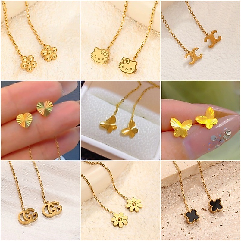 เกาหลีไทเทเนียมเหล็กดอกไม้ผีเสื้อหัวใจต่างหูหูด้ายสําหรับผู้หญิงยาวหรูหราพู่หูด้ายของขวัญขายส่ง