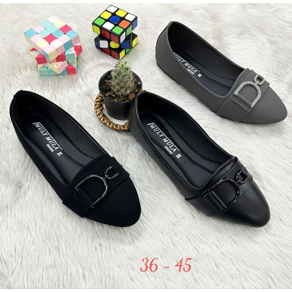 🔥รองเท้าคัทชู ไซส์.36 - 45 #หัวแหลม #ส้นแบน ดีไซน์งานอะไหล่แบรนด์เนม🔗 สวยๆด้านหน้า...พร้อมส่ง✅คน