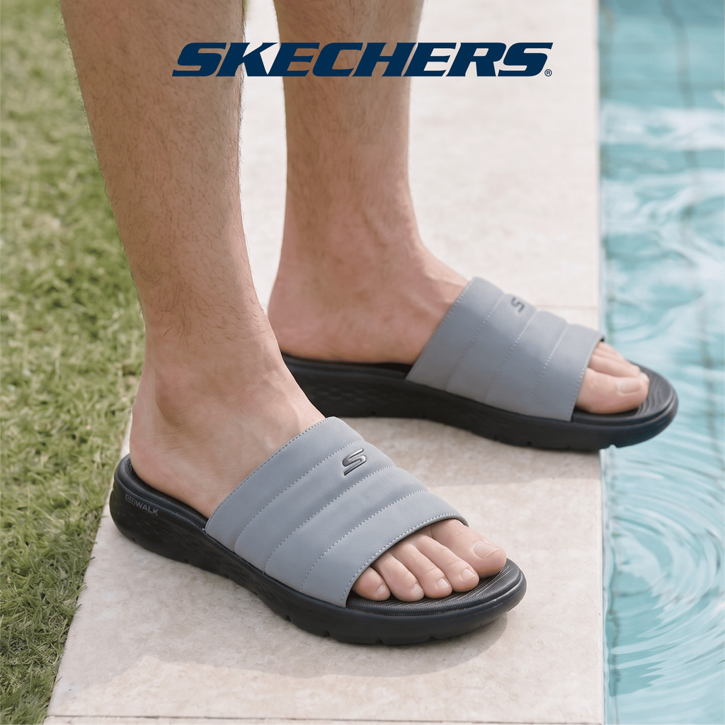 Skechers صندل رجالي GOwalk Flex — رمادي