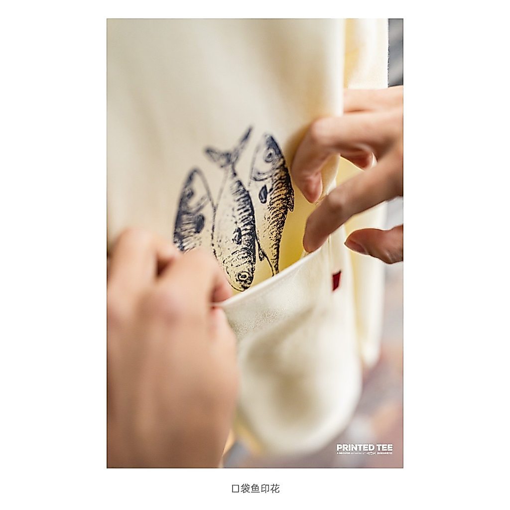Retro Mens American Print Pocket Long Sleeve T-Shirt 100% Cotton Comfort Crew Neck Base Layer Top Spring — صورة 8