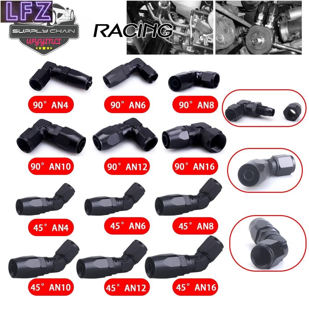 อะแดปเตอร์ข้อต่อท่อน้ํามันเชื้อเพลิง อลูมิเนียม 45 องศา 90 องศา AN4 AN6 AN8 AN10 AN12 AN16