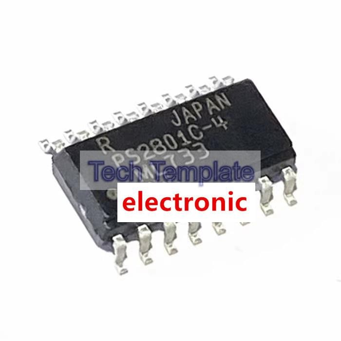 ((1 ชิ้น) ชิ้นส่วนอิเล็กทรอนิกส์ PS2801 PS2801-4 Patch SOP-16 Optocoupler PS2801C-4 ชิป Optocoupler