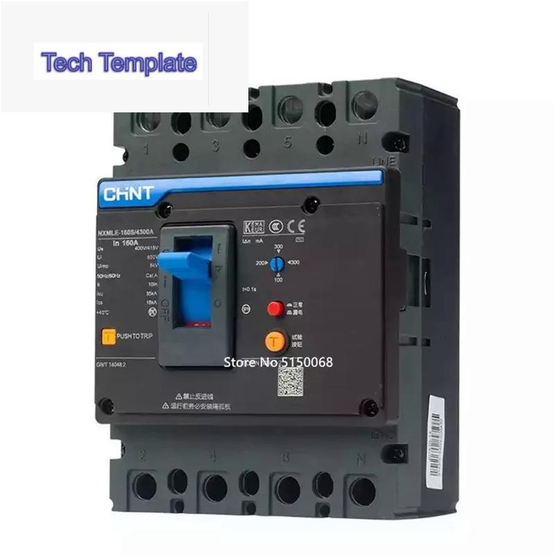 Chint เบรกเกอร์วงจร ELCB RCBO 63A-630A NXMLE-125S/4300A 4P NXMLE-125S/3300 3P NXMLE Series NSX100 NS
