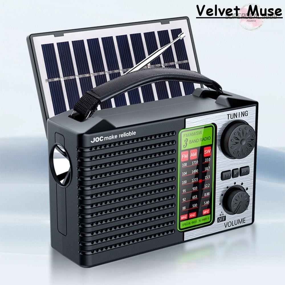 ส่งจากกรุงเทพ🚚 วิทยุพลังงานแสงอาทิตย์พร้อมไฟฉาย LED & BT Speaker Portable AM FM SW Radio for Camping