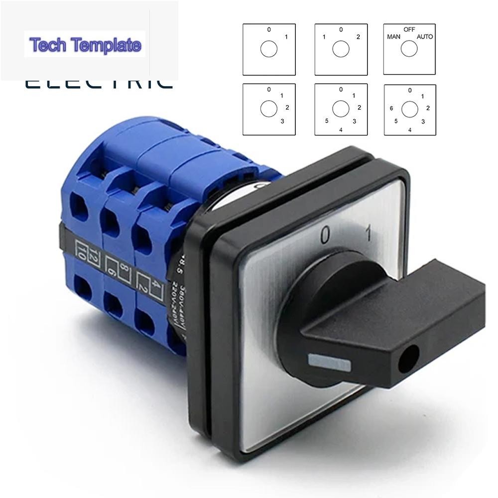 LW26-20 ไฟฟ้า 2/3/4/6/7 ตําแหน่งเงิน 20A 660V 3 เสาควบคุม Universal Rotary Changeover Cam สวิทช์ LW2
