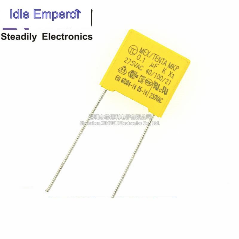 275v104k 0.1 UF 104KV 275VAC X2 ตัวเก็บประจุความปลอดภัย Pitch 10 มม.15 มม.275V104K 100NF 0.1 UF สีเห