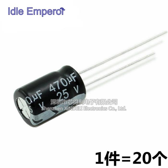 In-line Electrolytic Capacitor 25V470UF 470UF 25V Volume 8 * 12MM 8X12MM Plug-In Aluminium Electroly